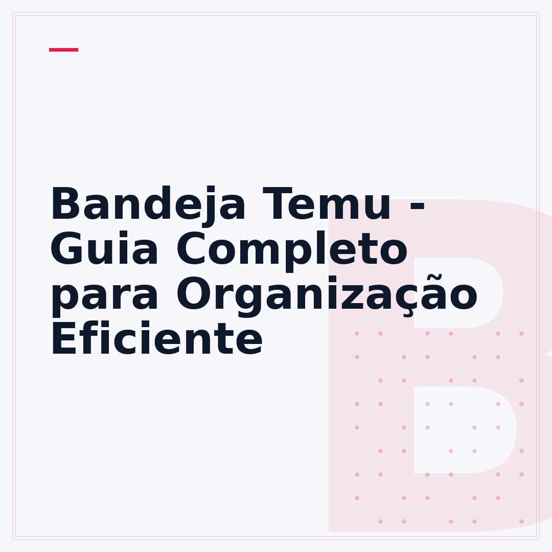 Bandeja Temu - Guia Completo para Organização Eficiente