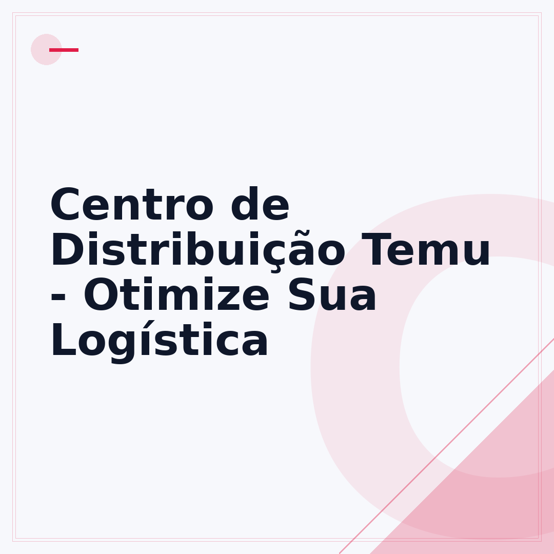 Centro de Distribuição Temu - Otimize Sua Logística