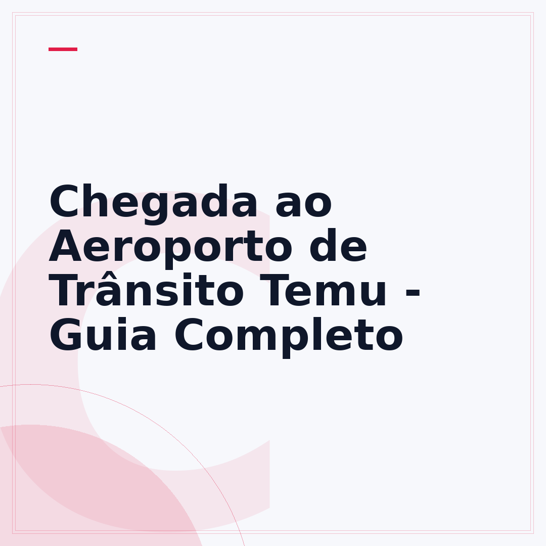 Chegada ao Aeroporto de Trânsito Temu - Guia Completo
