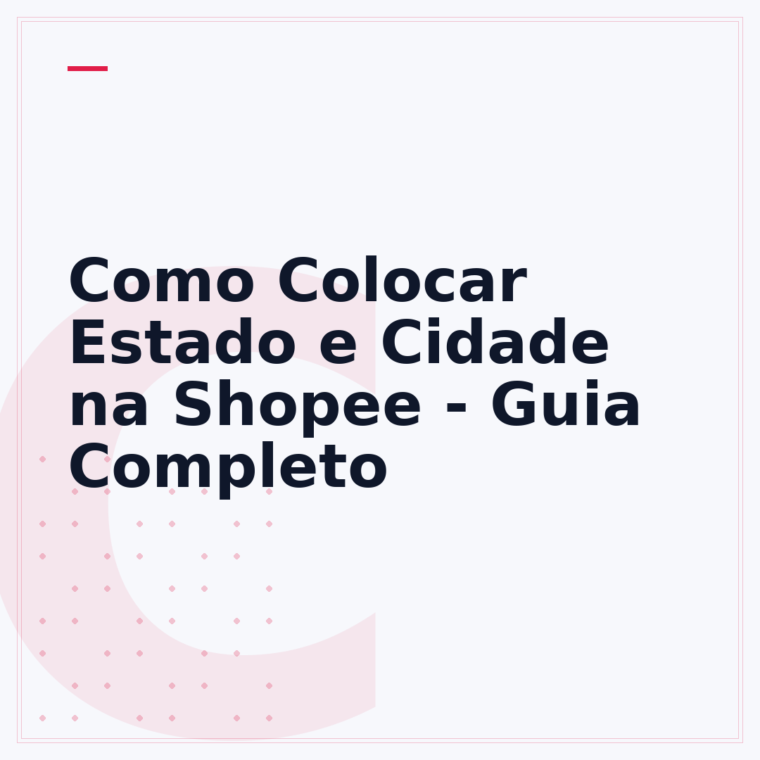 Como Colocar Estado e Cidade na Shopee - Guia Completo