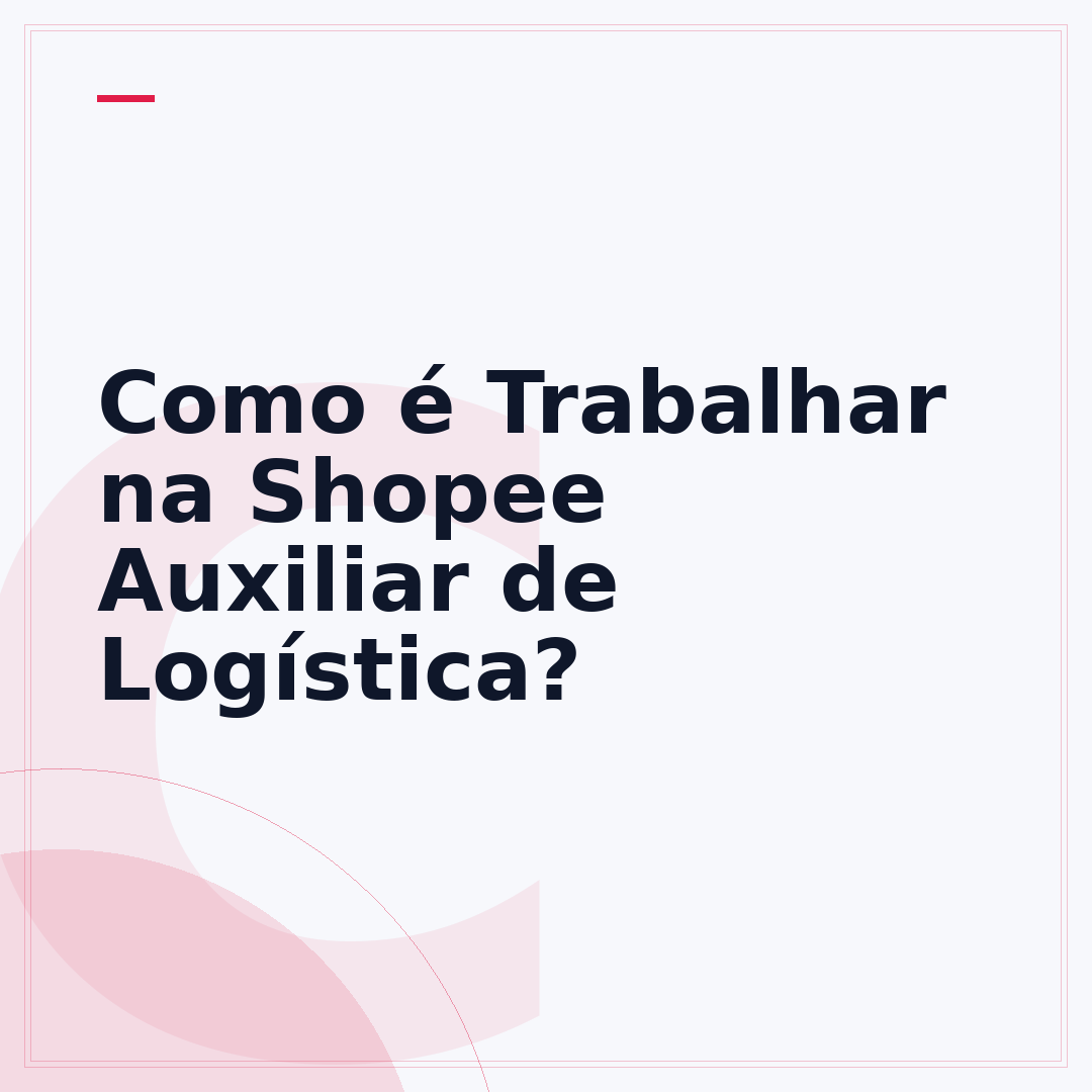 Como é Trabalhar na Shopee Auxiliar de Logística?
