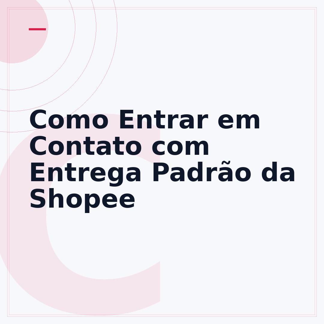 Como Entrar em Contato com Entrega Padrão da Shopee