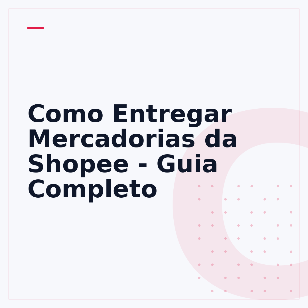 Como Entregar Mercadorias da Shopee - Guia Completo