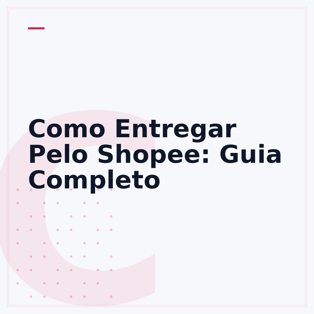 Como Entregar Pelo Shopee: Guia Completo