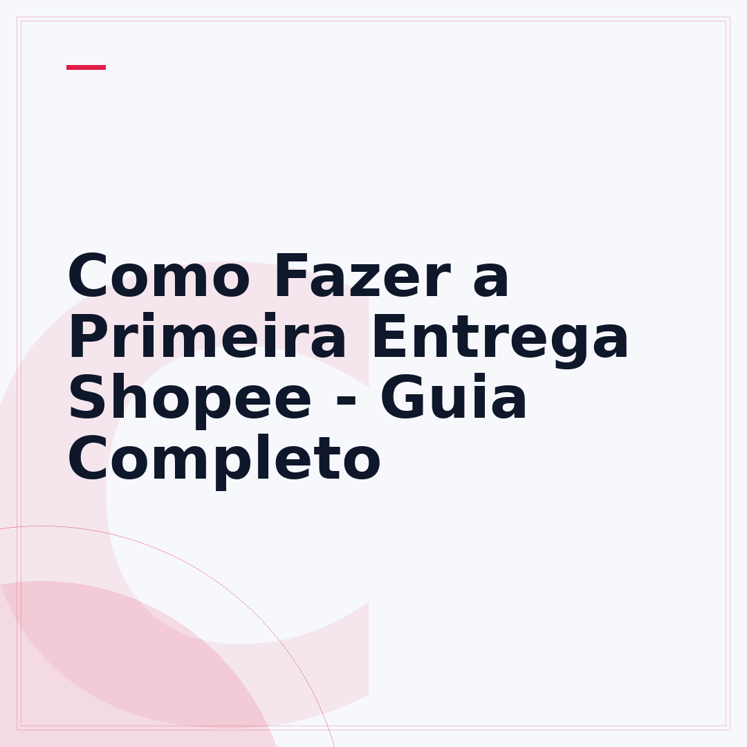 Como Fazer a Primeira Entrega Shopee - Guia Completo