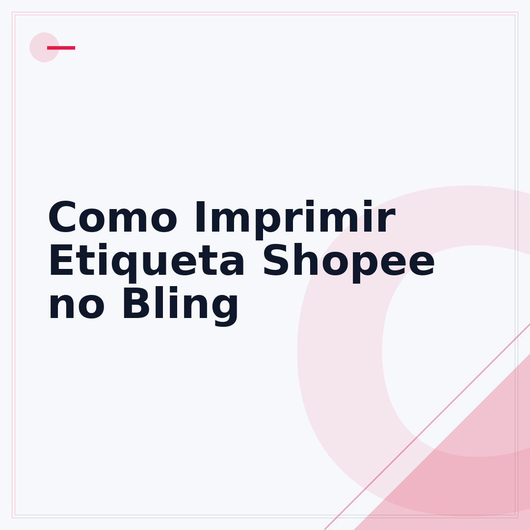 Como Imprimir Etiqueta Shopee no Bling