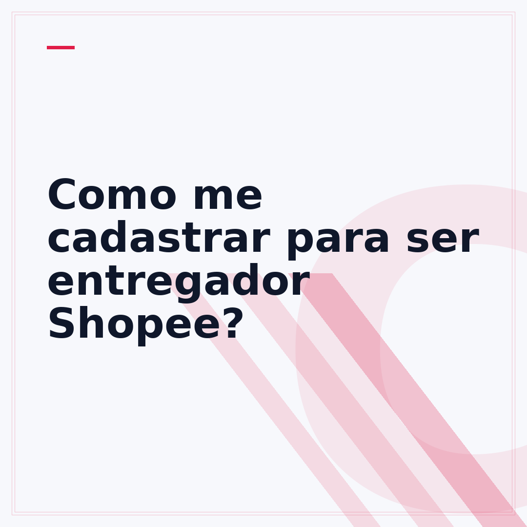 Como me cadastrar para ser entregador Shopee?