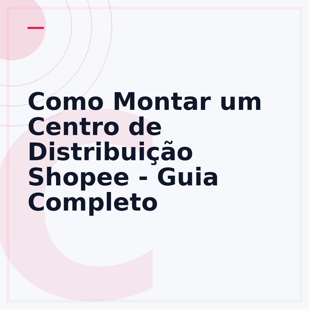 Como Montar um Centro de Distribuição Shopee - Guia Completo