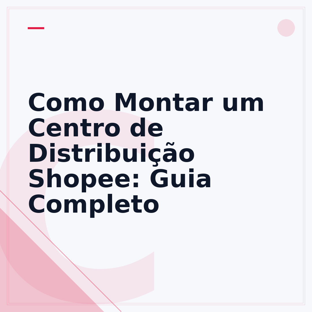 Como Montar um Centro de Distribuição Shopee: Guia Completo