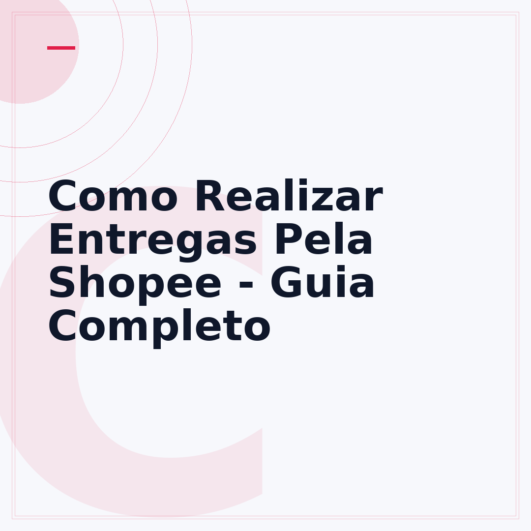 Como Realizar Entregas Pela Shopee - Guia Completo