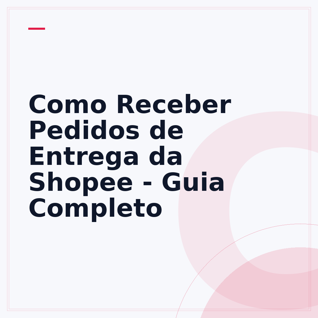 Como Receber Pedidos de Entrega da Shopee - Guia Completo
