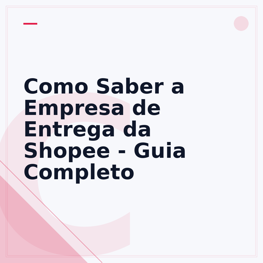 Como Saber a Empresa de Entrega da Shopee - Guia Completo