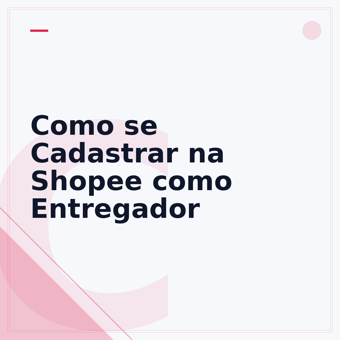 Como se Cadastrar na Shopee como Entregador