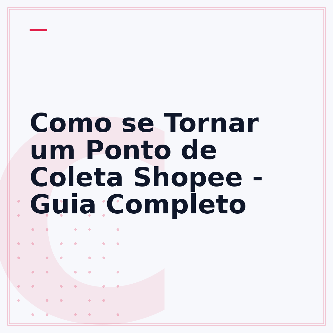 Como se Tornar um Ponto de Coleta Shopee - Guia Completo