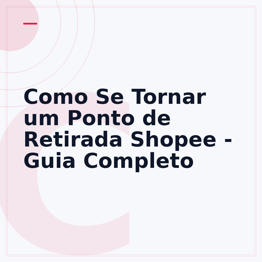 Como Se Tornar um Ponto de Retirada Shopee - Guia Completo