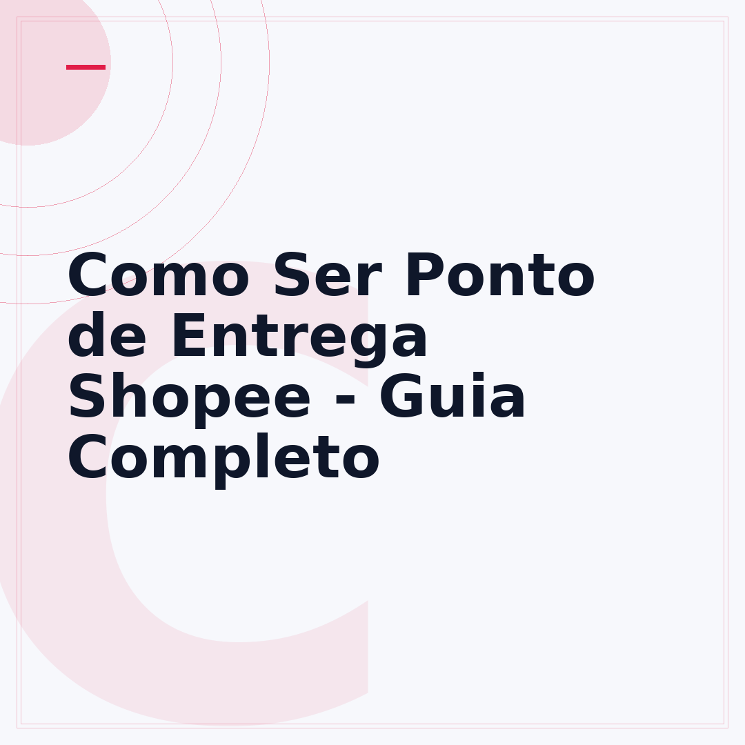 Como Ser Ponto de Entrega Shopee - Guia Completo