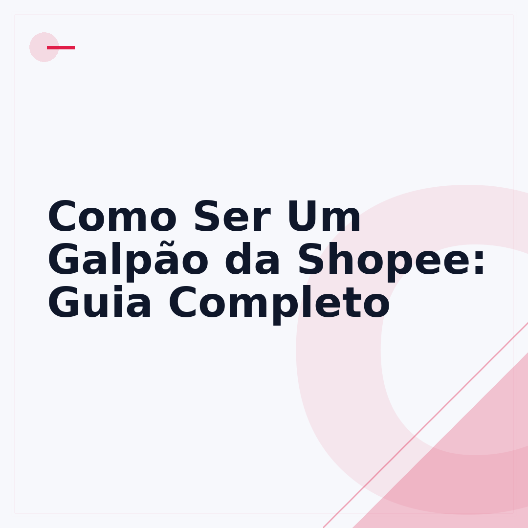 Como Ser Um Galpão da Shopee: Guia Completo