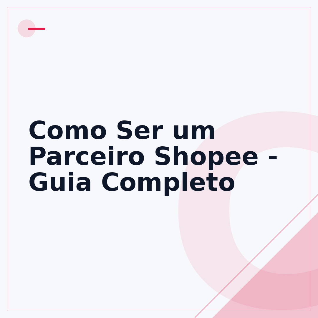 Como Ser um Parceiro Shopee - Guia Completo