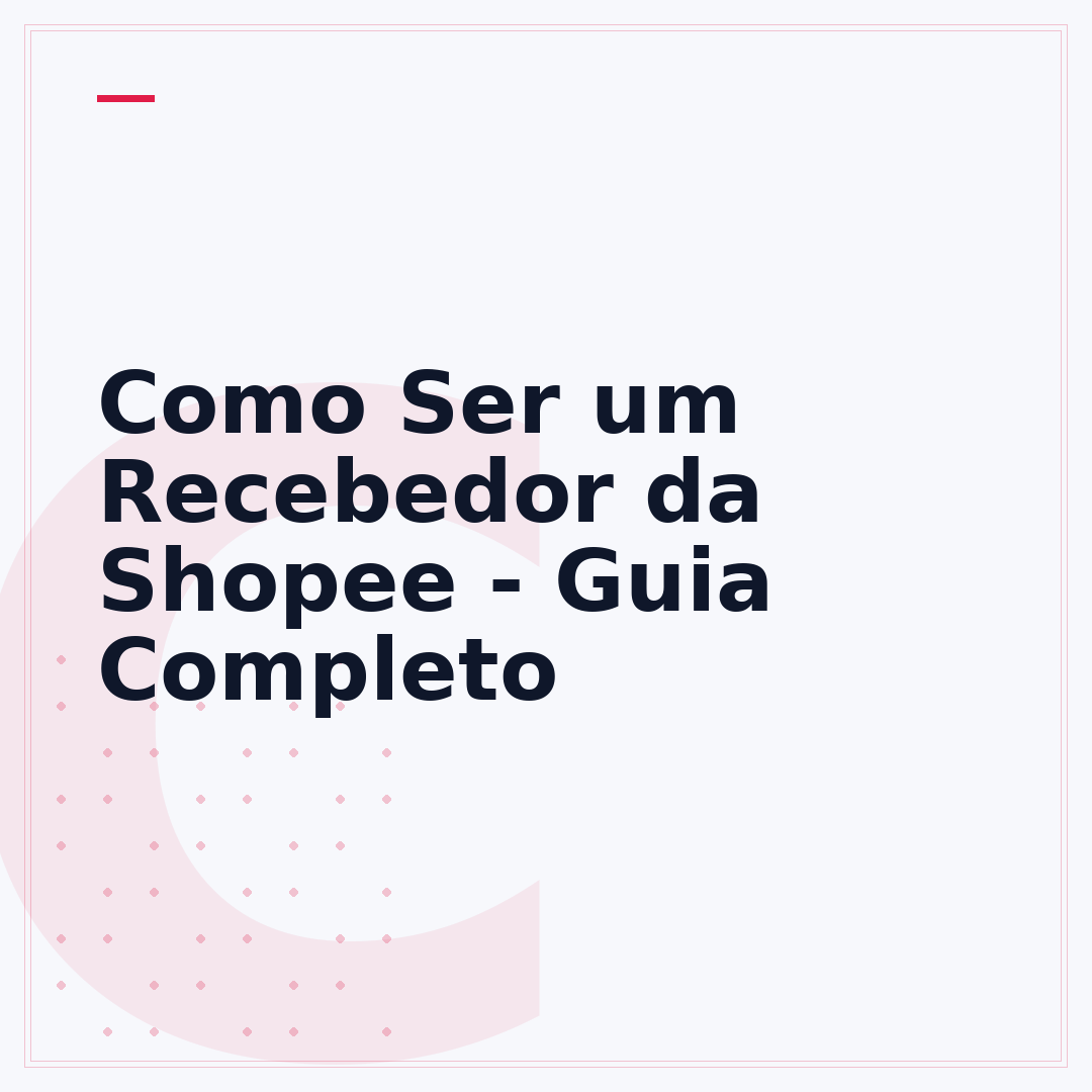 Como Ser um Recebedor da Shopee - Guia Completo