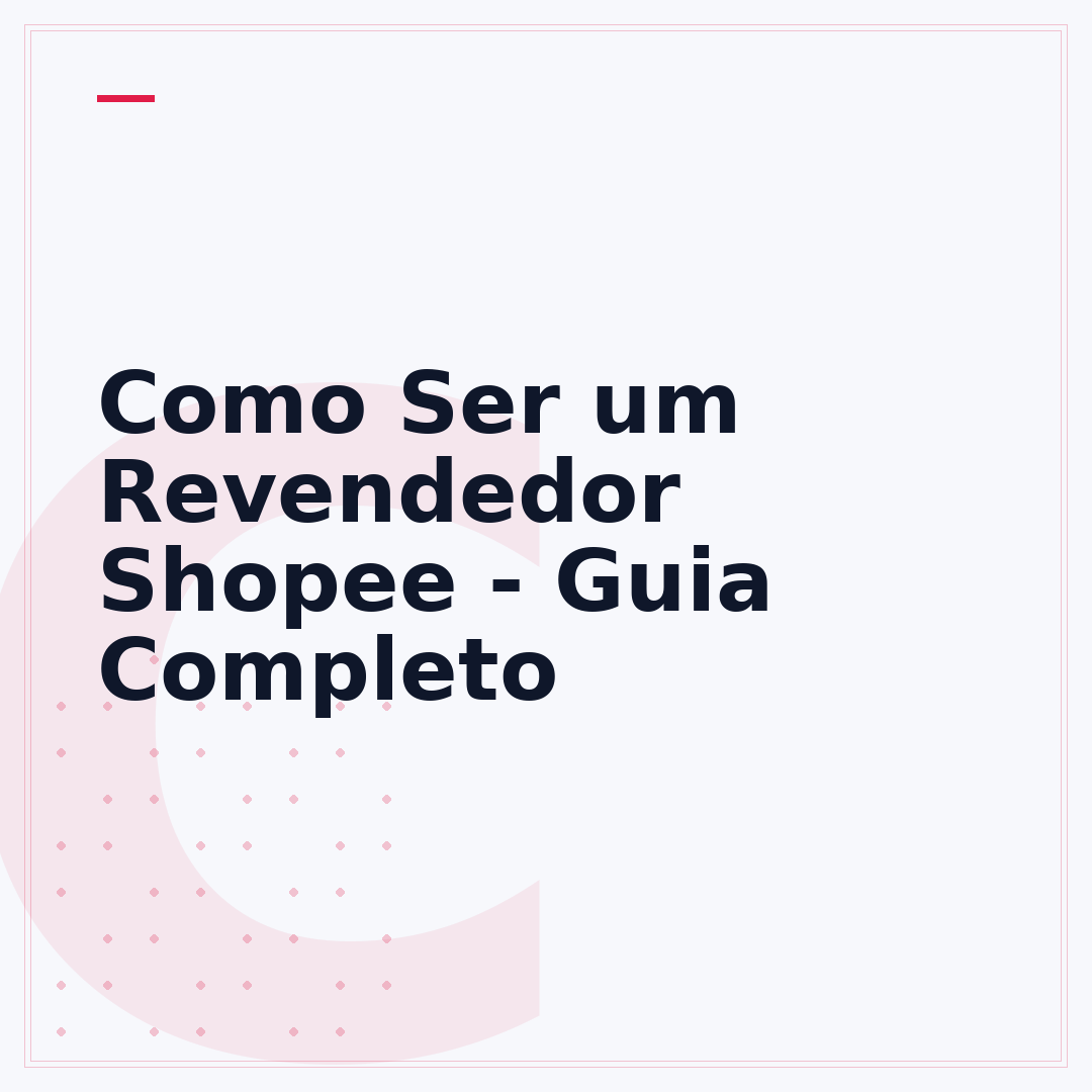Como Ser um Revendedor Shopee - Guia Completo