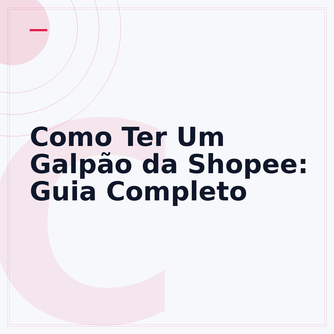 Como Ter Um Galpão da Shopee: Guia Completo