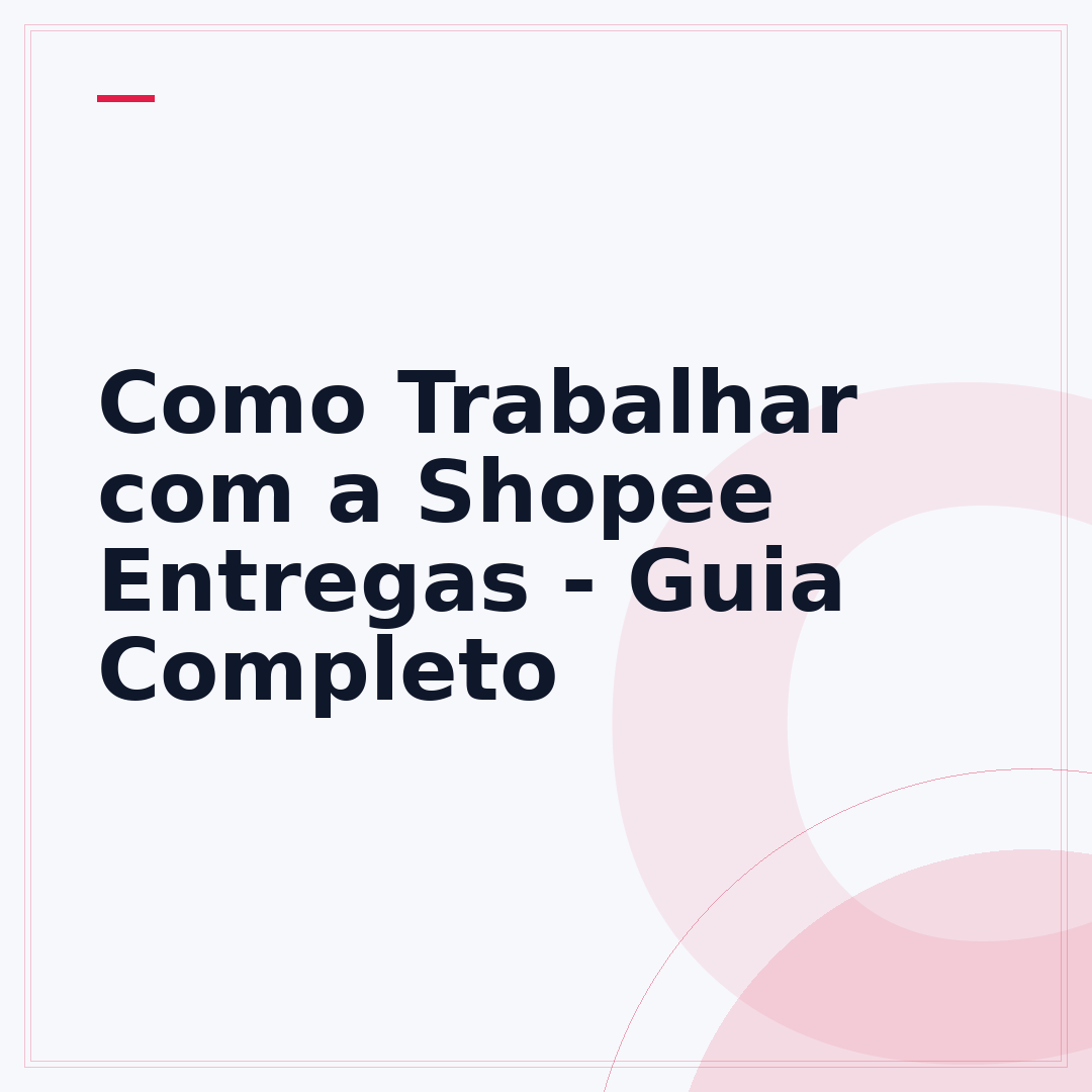 Como Trabalhar com a Shopee Entregas - Guia Completo