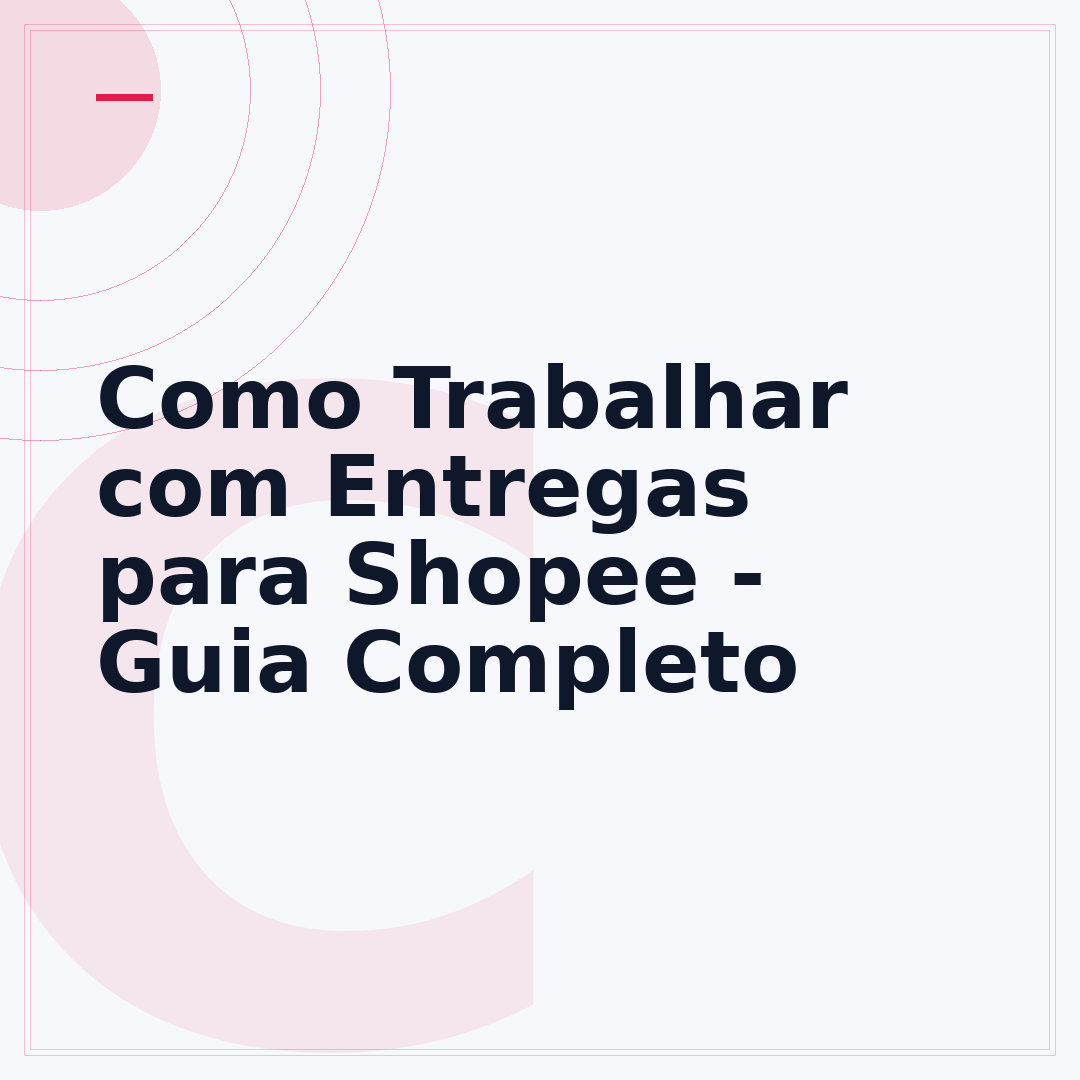 Como Trabalhar com Entregas para Shopee - Guia Completo