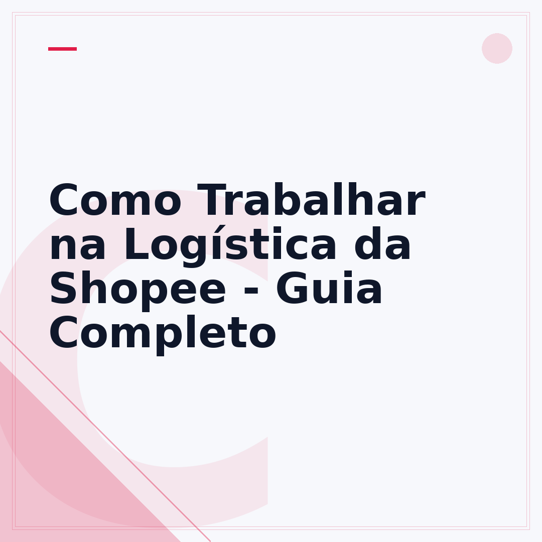 Como Trabalhar na Logística da Shopee - Guia Completo
