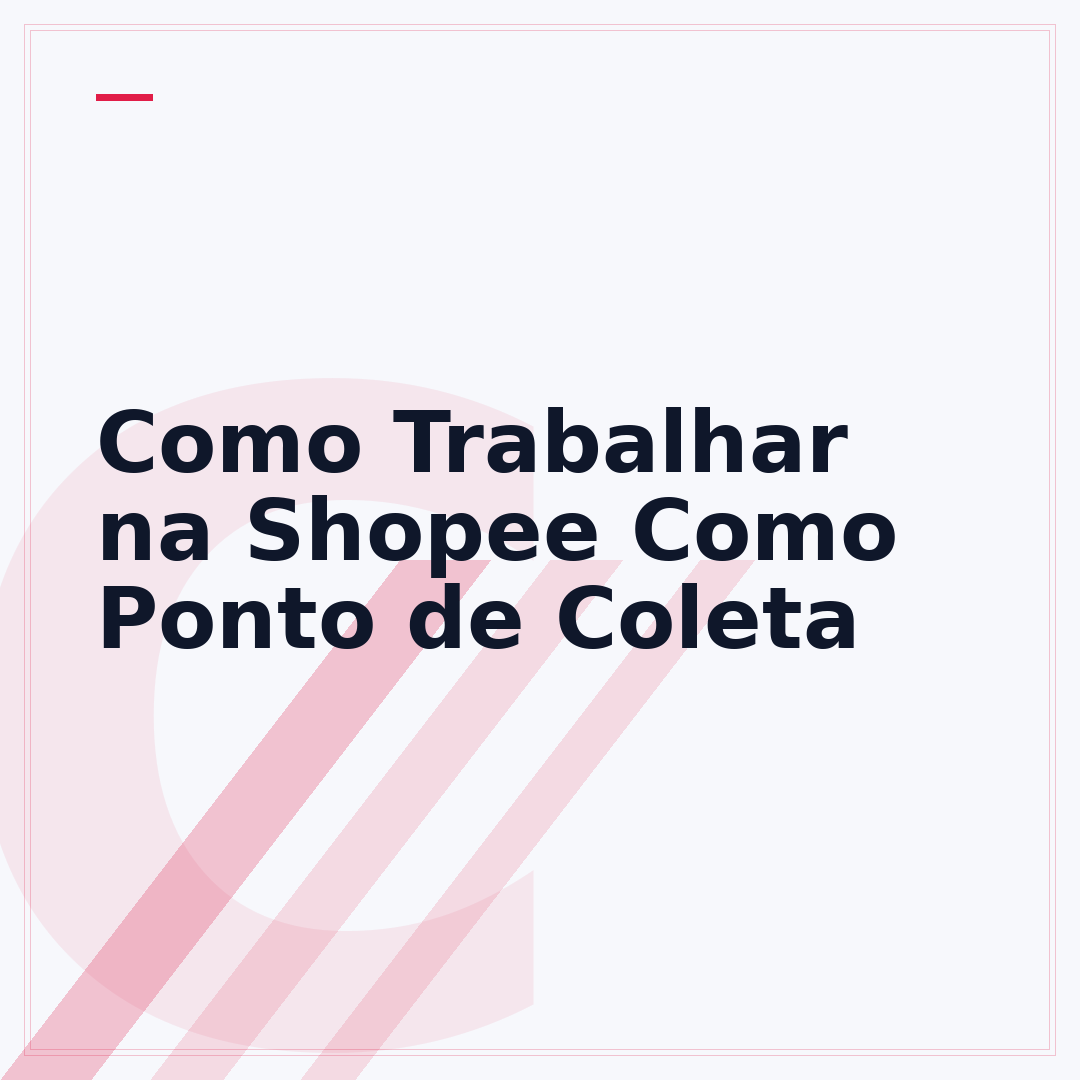 Como Trabalhar na Shopee Como Ponto de Coleta