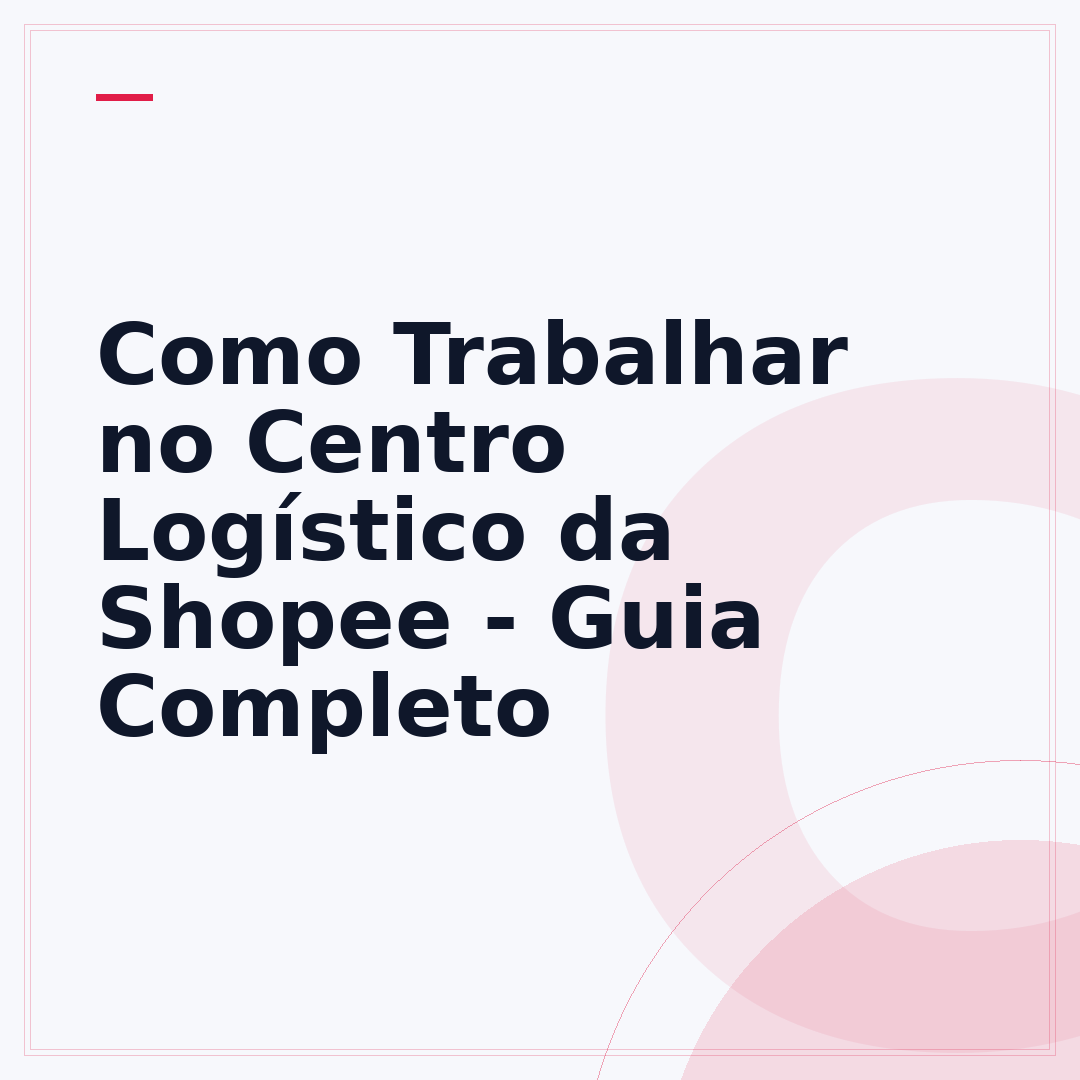 Como Trabalhar no Centro Logístico da Shopee - Guia Completo