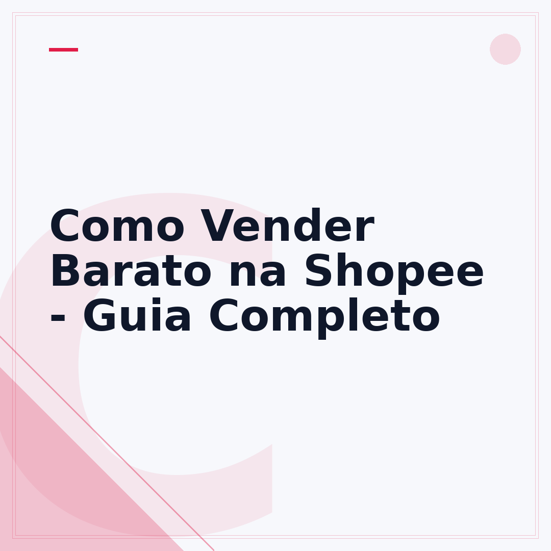 Como Vender Barato na Shopee - Guia Completo