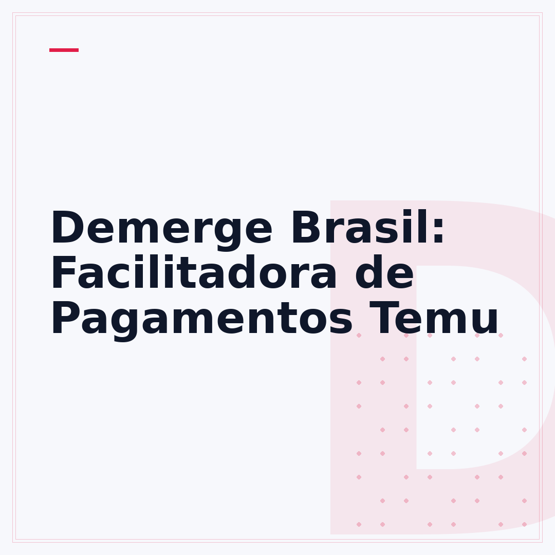 Demerge Brasil: Facilitadora de Pagamentos Temu