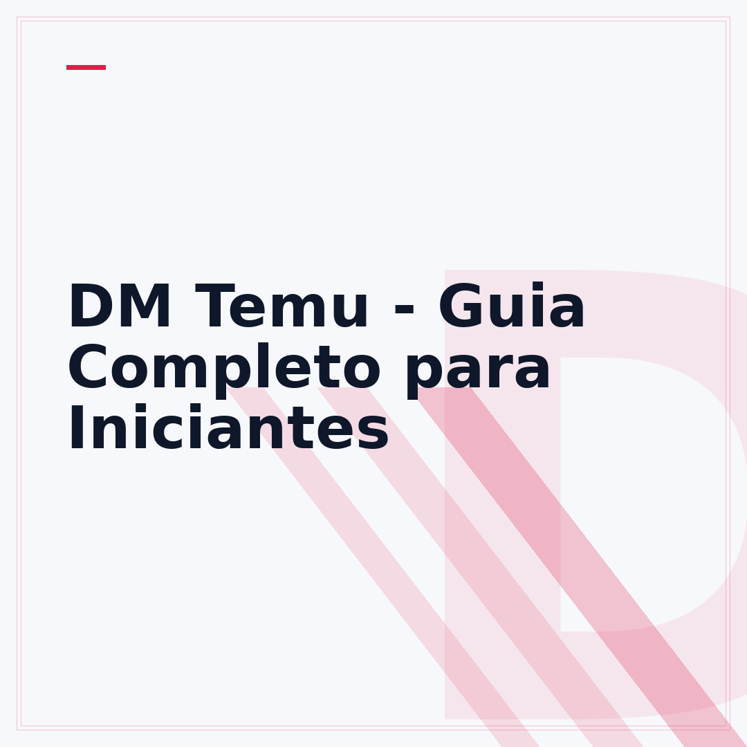 DM Temu - Guia Completo para Iniciantes