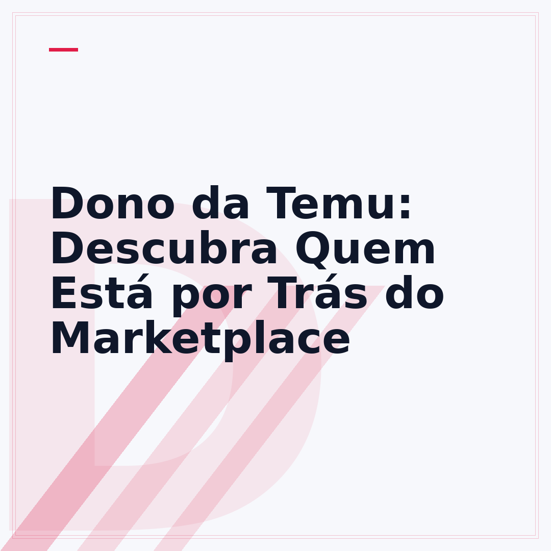 Dono da Temu: Descubra Quem Está por Trás do Marketplace