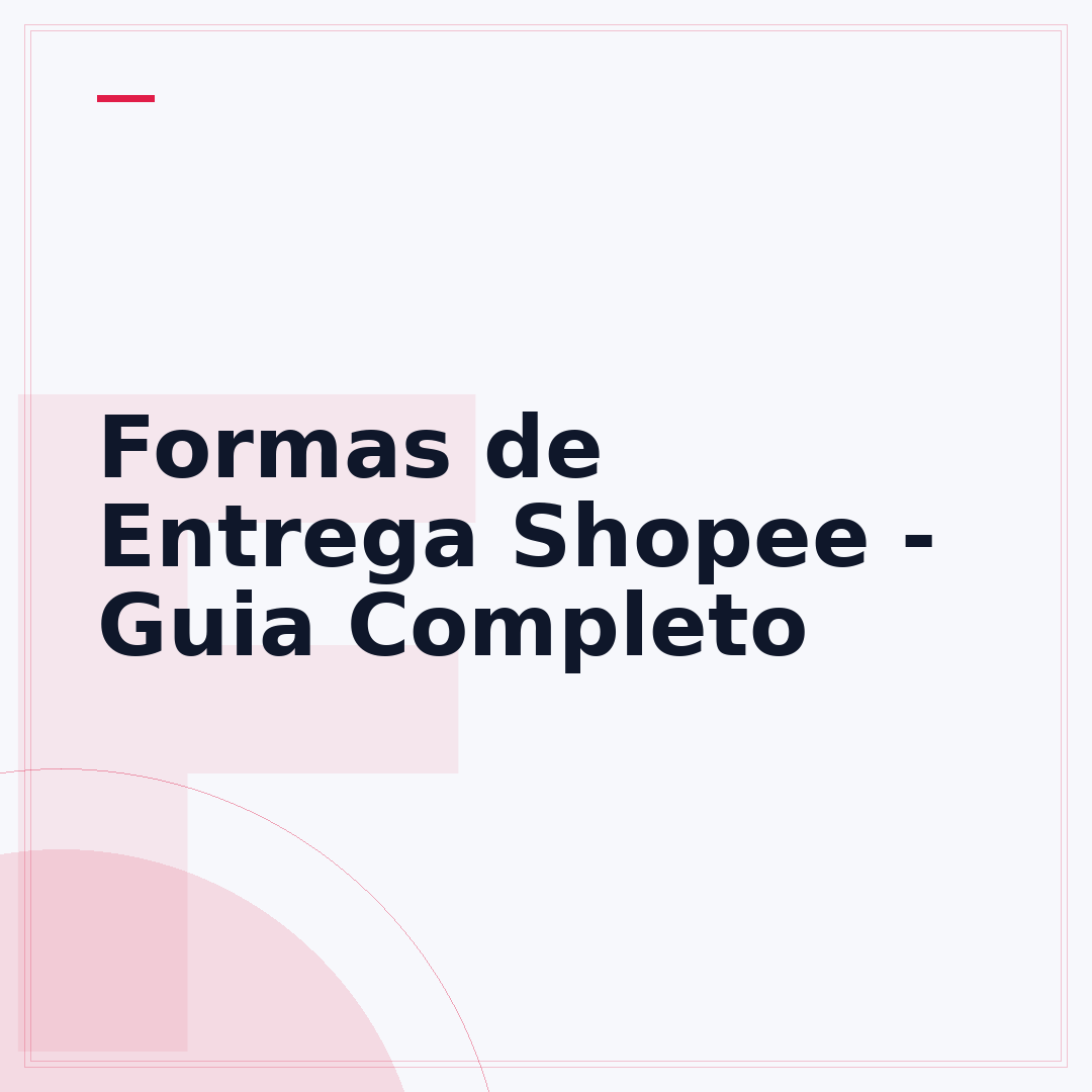 Formas de Entrega Shopee - Guia Completo