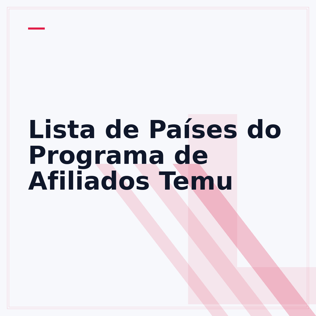 Lista de Países do Programa de Afiliados Temu