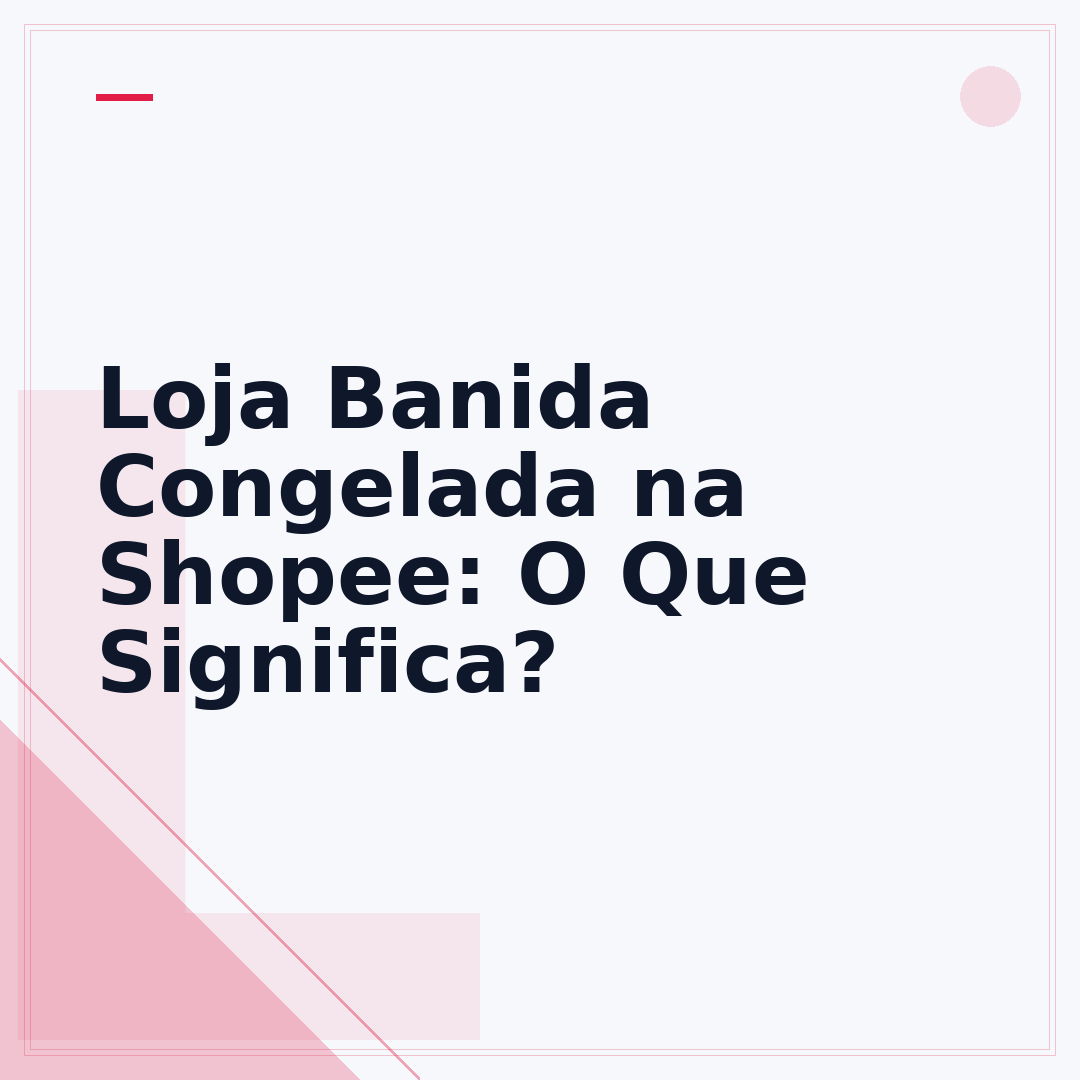 Loja Banida Congelada na Shopee: O Que Significa?