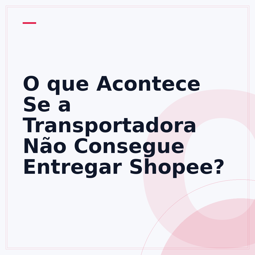 O que Acontece Se a Transportadora Não Consegue Entregar Shopee?