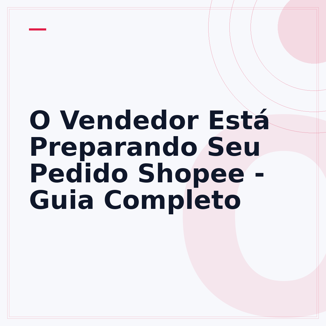 O Vendedor Está Preparando Seu Pedido Shopee - Guia Completo