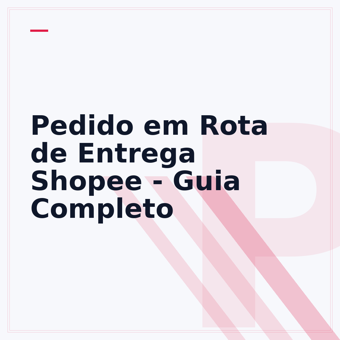 Pedido em Rota de Entrega Shopee - Guia Completo