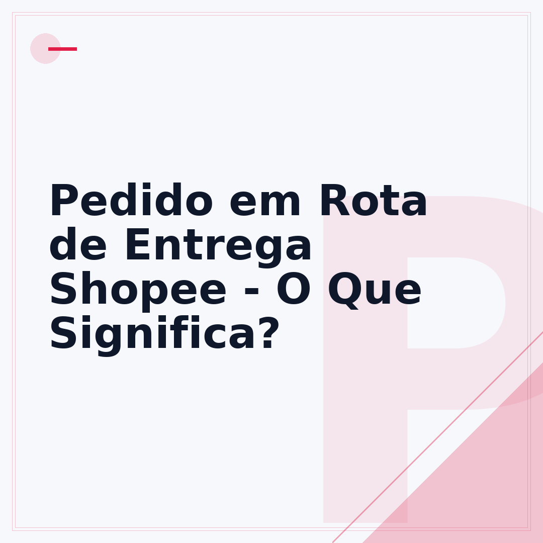 Pedido em Rota de Entrega Shopee - O Que Significa?