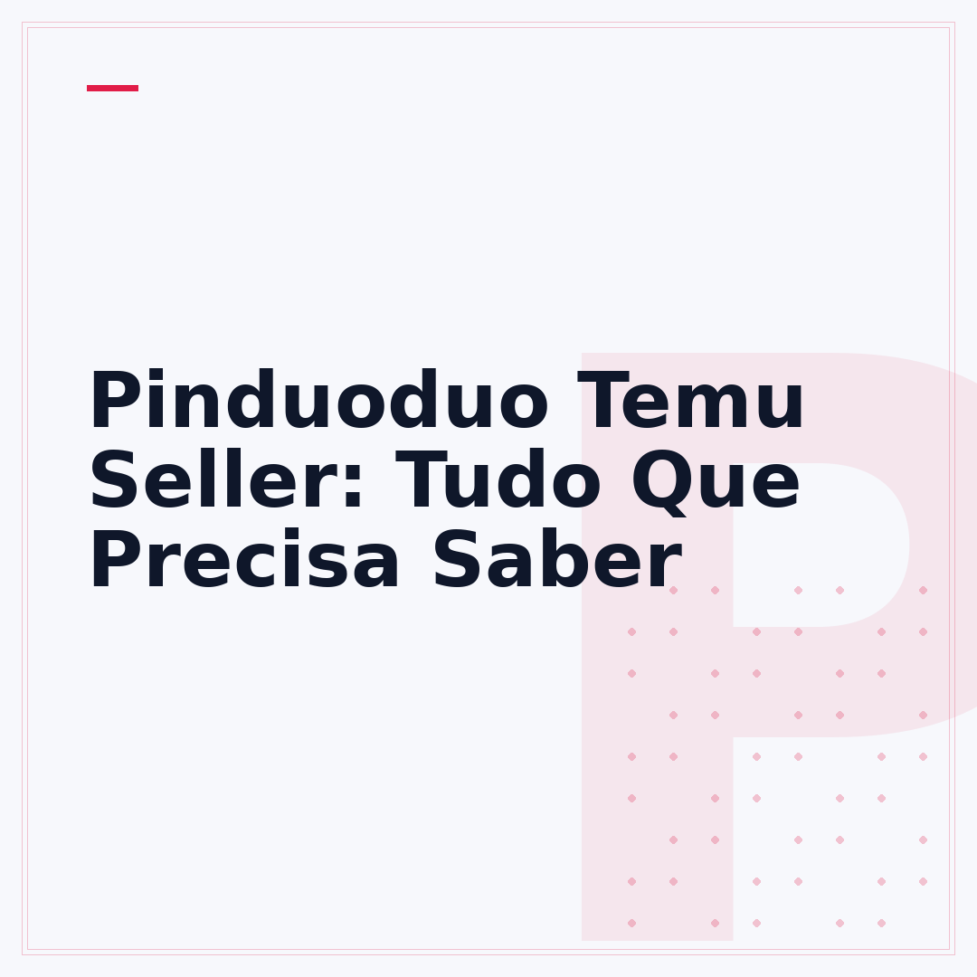 Pinduoduo Temu Seller: Tudo Que Precisa Saber