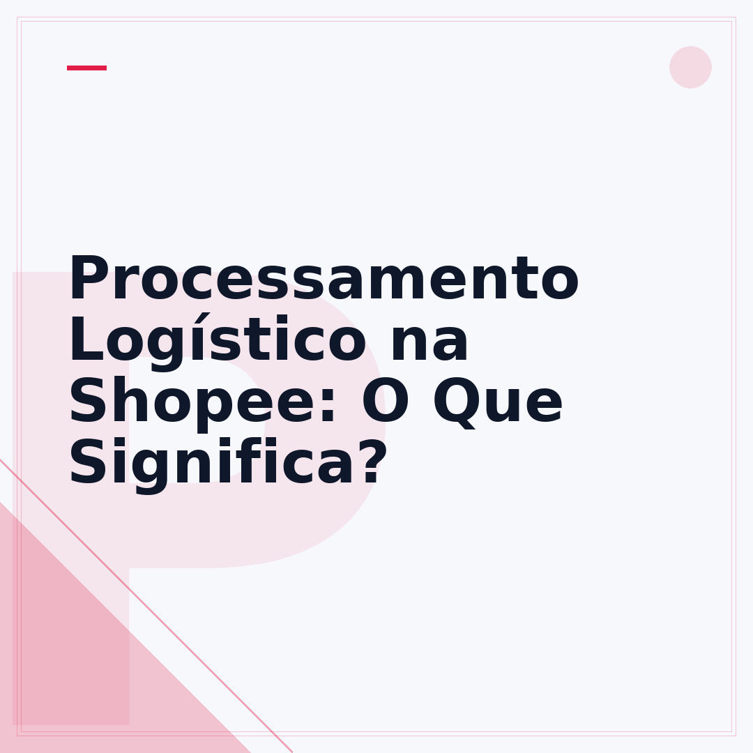 Processamento Logístico na Shopee: O Que Significa?