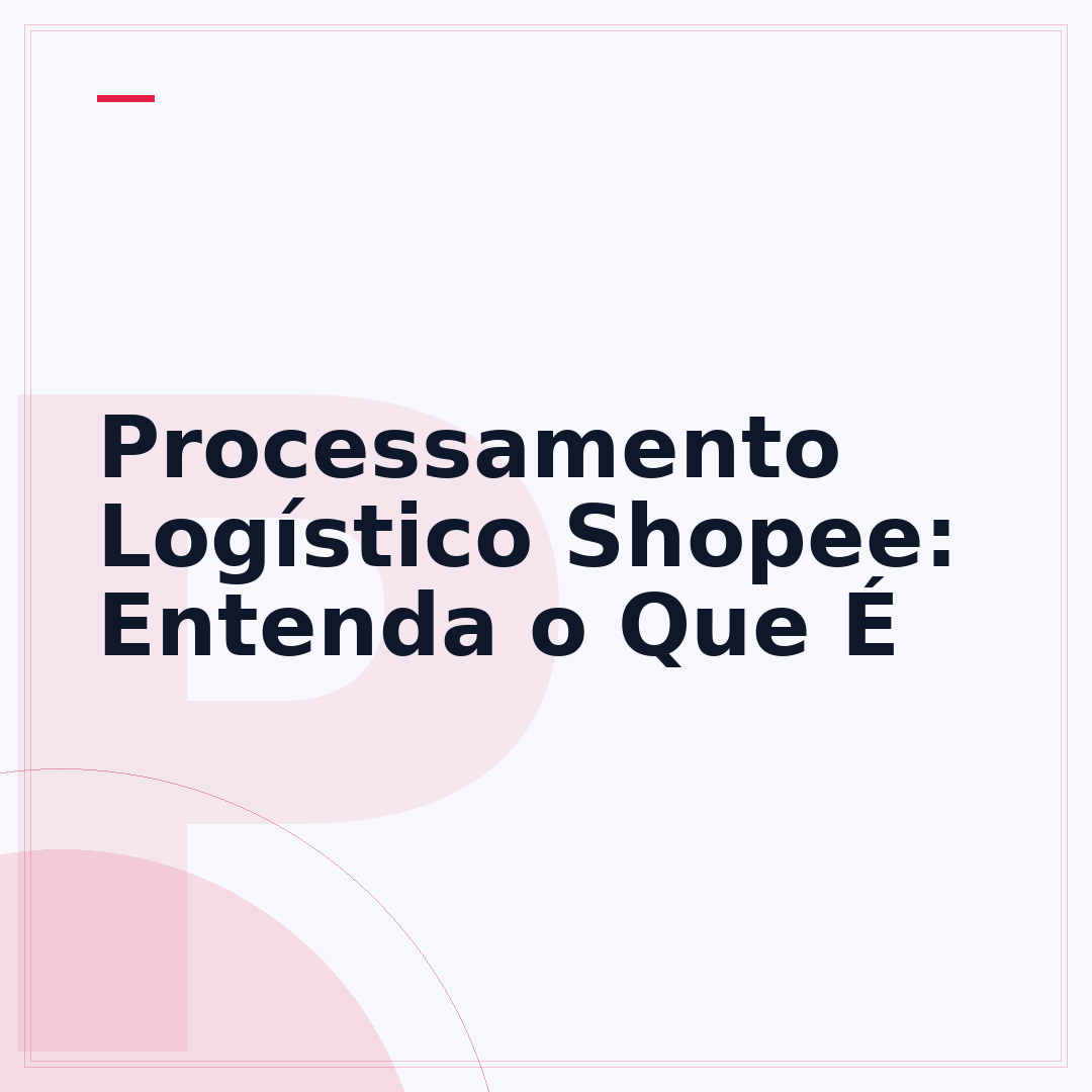 Processamento Logístico Shopee: Entenda o Que É