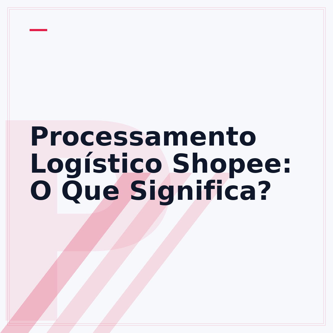 Processamento Logístico Shopee: O Que Significa?