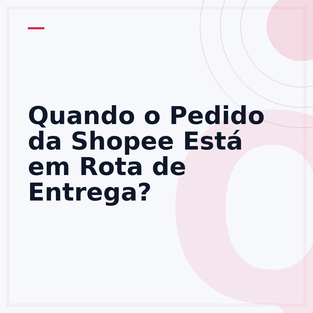 Quando o Pedido da Shopee Está em Rota de Entrega?