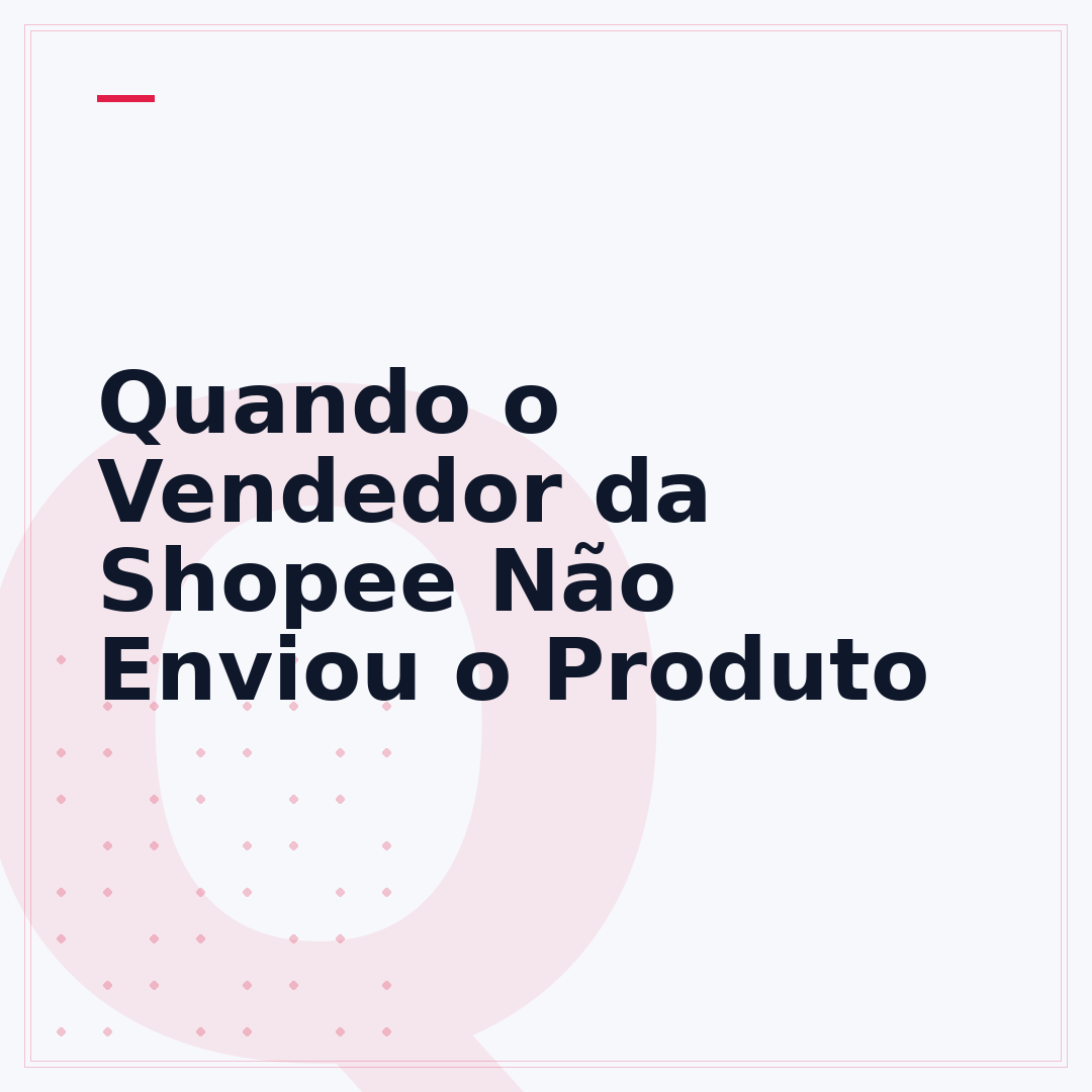 Quando o Vendedor da Shopee Não Enviou o Produto
