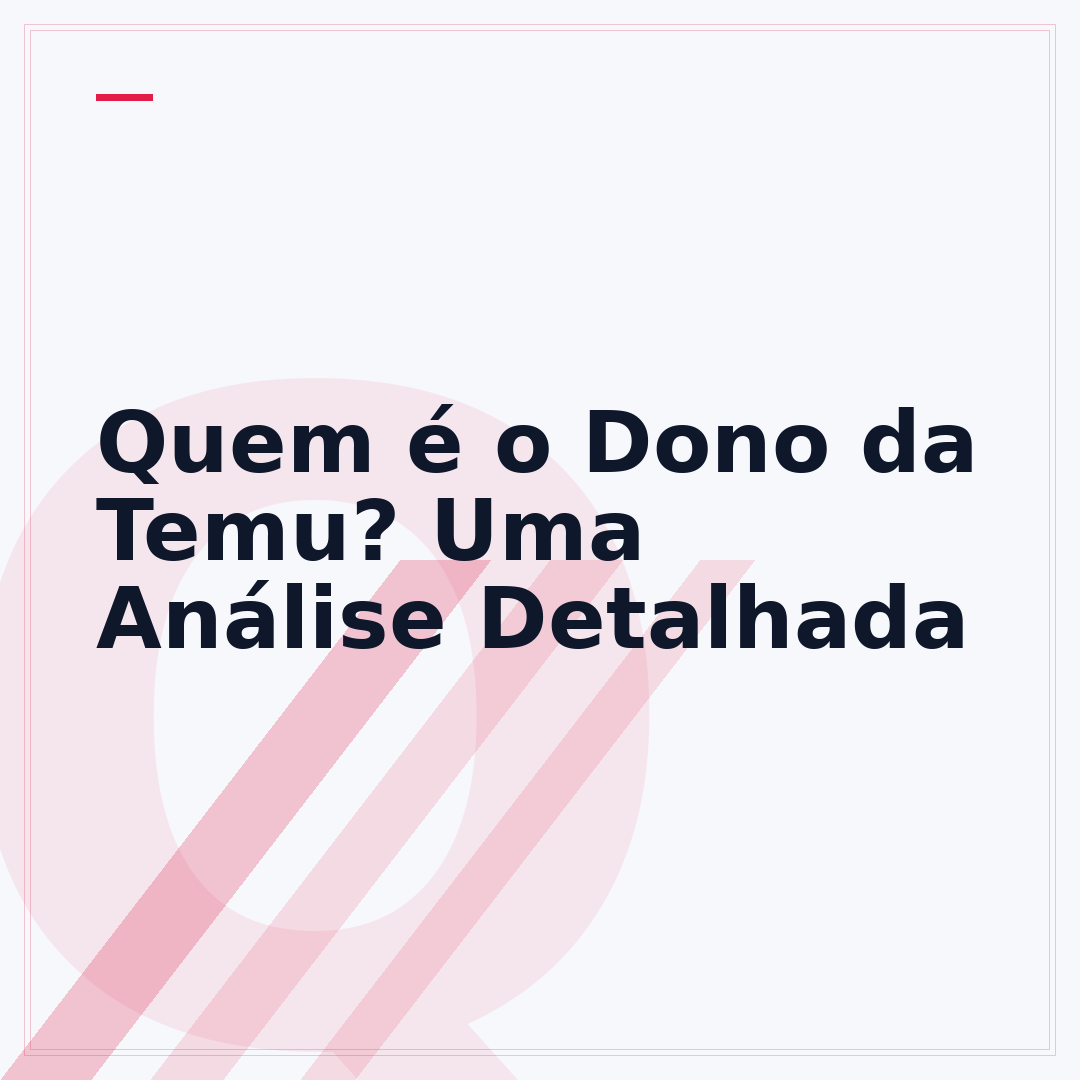 Quem é o Dono da Temu? Uma Análise Detalhada