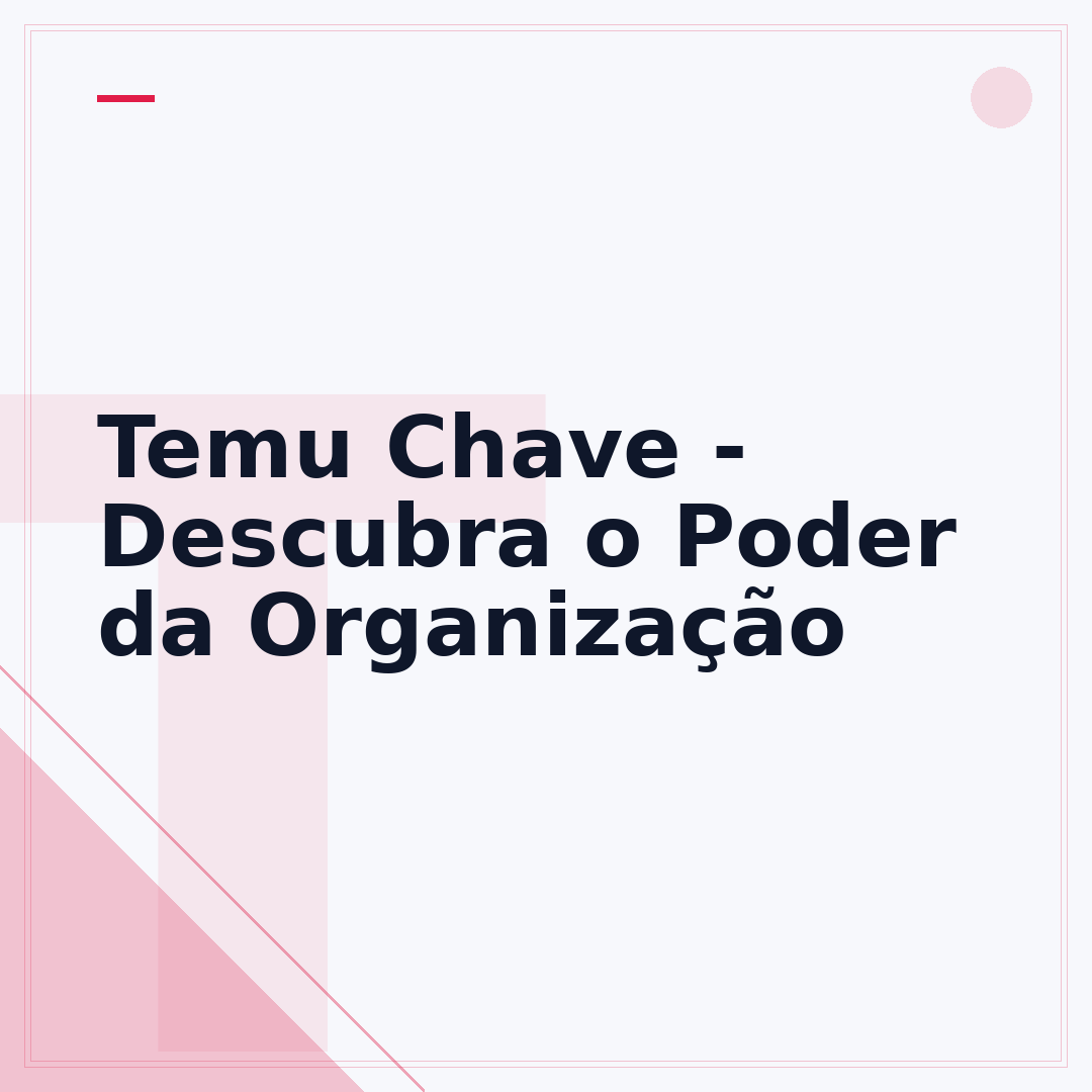 Temu Chave - Descubra o Poder da Organização