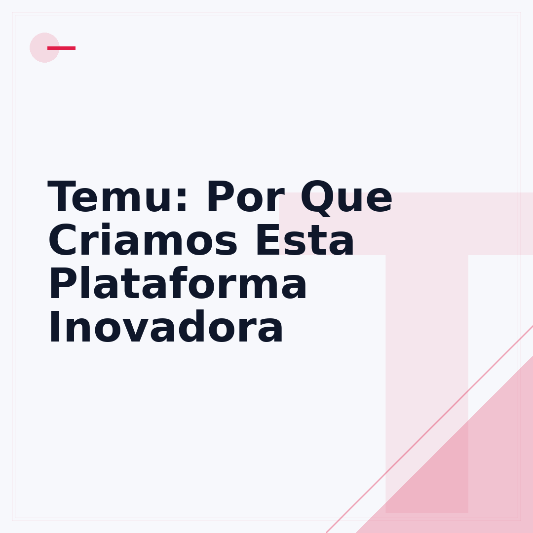 Temu: Por Que Criamos Esta Plataforma Inovadora